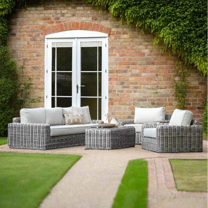 Brookby Garden Furniture Lounge Set, Natural Weathered Rattan ( Due back In 22/01/25 )