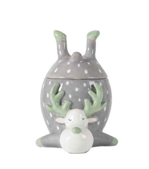 Cute Grey Reindeer Storage Pot