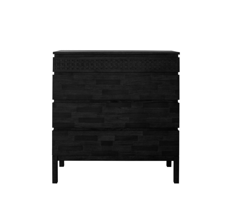 Marrakesh Black Mango Wood 4 Drawer Chest