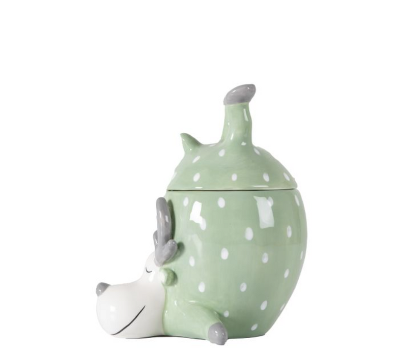 Cute Green Reindeer Storage Pot