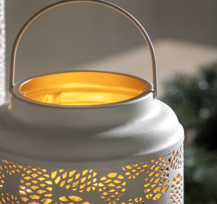 Pine Cone Cut-Out Lantern LED White Small