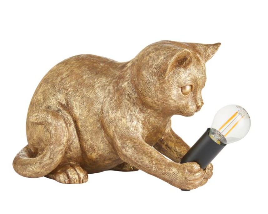 Kitten Vintage Gold Table Lamp (Due Back In 23/01/25)