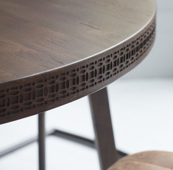 Marrakesh Dining Table, Dark Brown, Mango Wood, Round