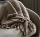 Fringed Teddy Throw Taupe