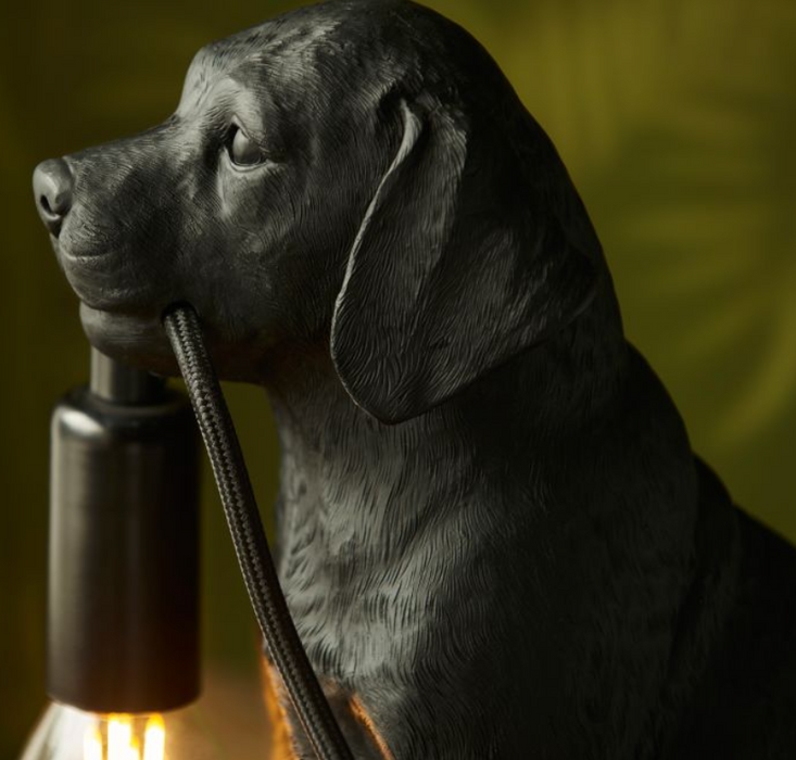 Labrador Puppy  Black Table Lamp ( Due Back In 23/01/25 )