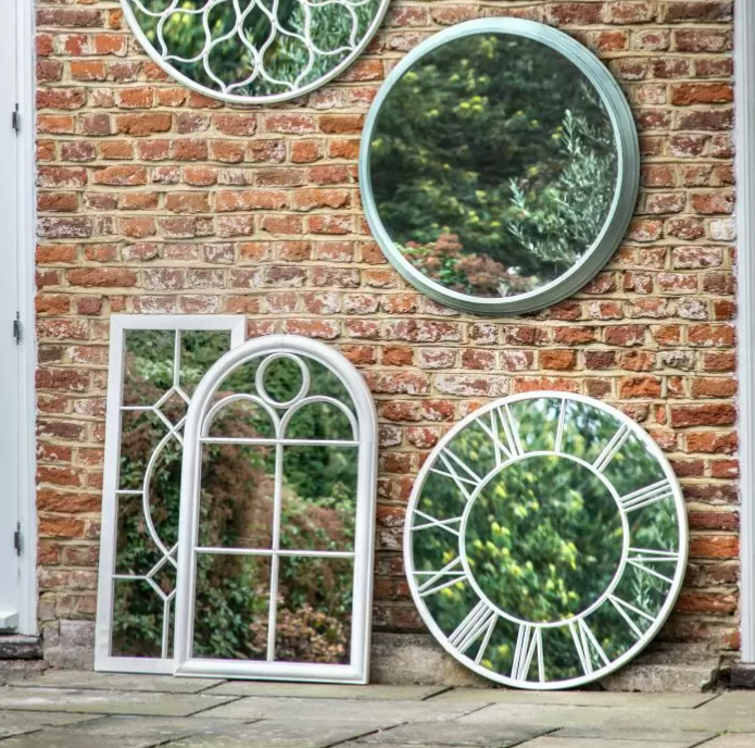 Nurstead Outdoor Window Garden Mirror, White