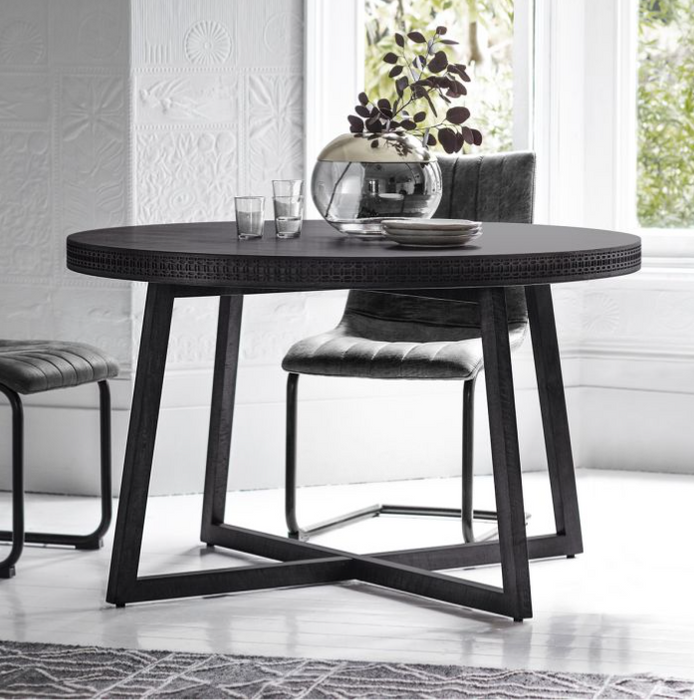 Marrakesh Dining Table, Black Mango Wood, Round