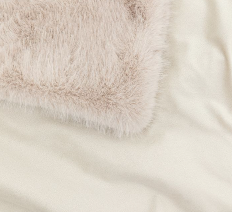 Maple Faux Fur Throw Oatmeal Small