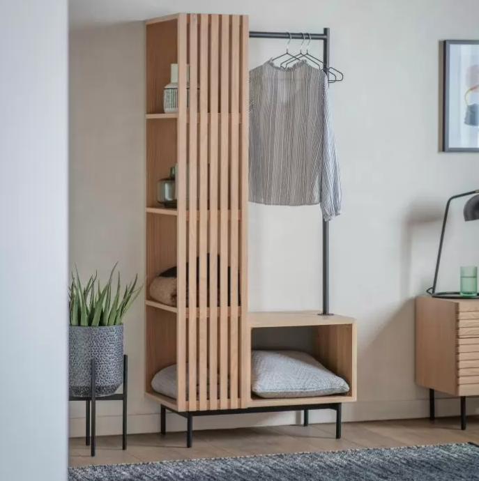 Hayami Contemporary Natural Oak Open Wardrobe