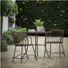 Metro Garden Furniture Bistro Set, Noir, Metal, 3 Piece