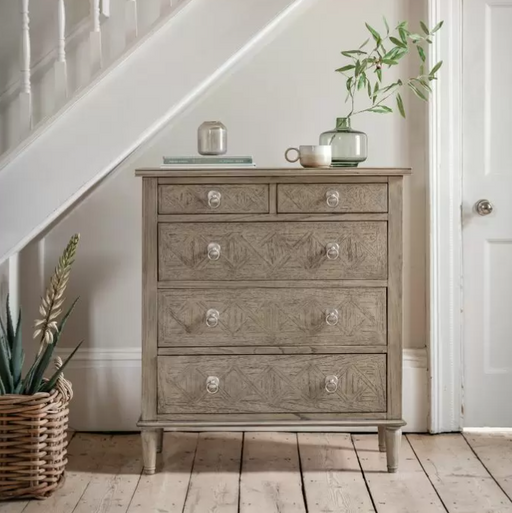 Mustique Wooden 5 Drawer Chest