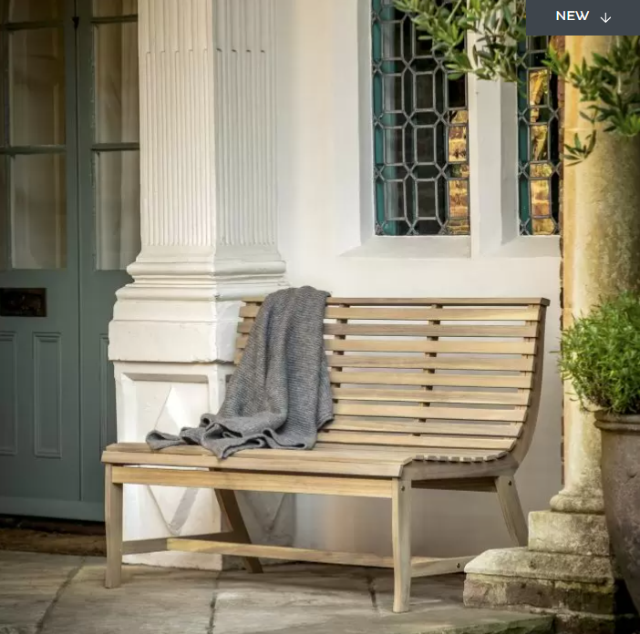 Kerrington Outdoor Garden Bench, Natural Slatted Wood ( Due Back In 22/01/25 )