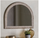 Pimlico Arch Overmantle Semi-Circle Whitewash Mirror with 3D Wooden Etching