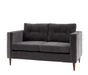 Devon 2-Seater Charcoal Grey Fabric Sofa with Tapered Wooden Feet