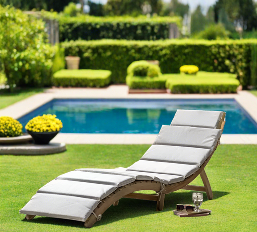 Aramis Foldaway Sunlounger, Natural Acadia Wood, Cream Cushions