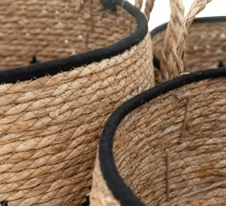 Alid Natural & Black Baskets Set of 3 ( Due Back In 18/11/24 )