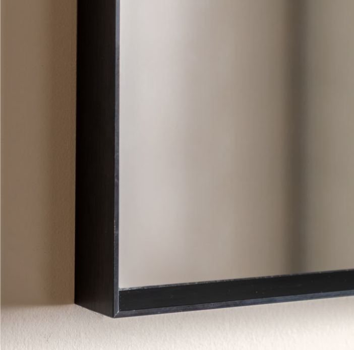 Holworth Overmantle Semi-Circle Mirror with Thin Black Frame