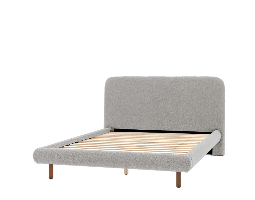 Rabley Light Grey Boucle Double Bedstead ( Due Back In 10/11/2024 )