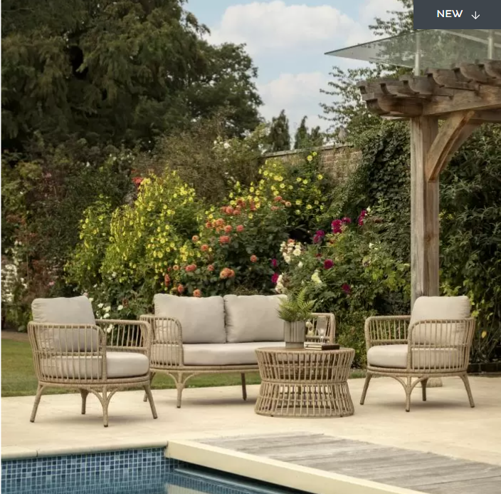 Kensington Garden Furniture Lounge Set, Rattan, Acadia Wood