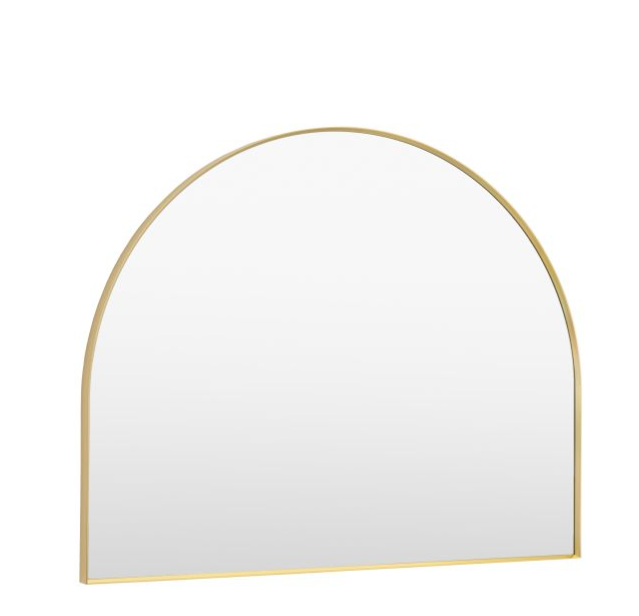 Holworth Overmantle Semi-Circle Mirror with Thin Gold Frame