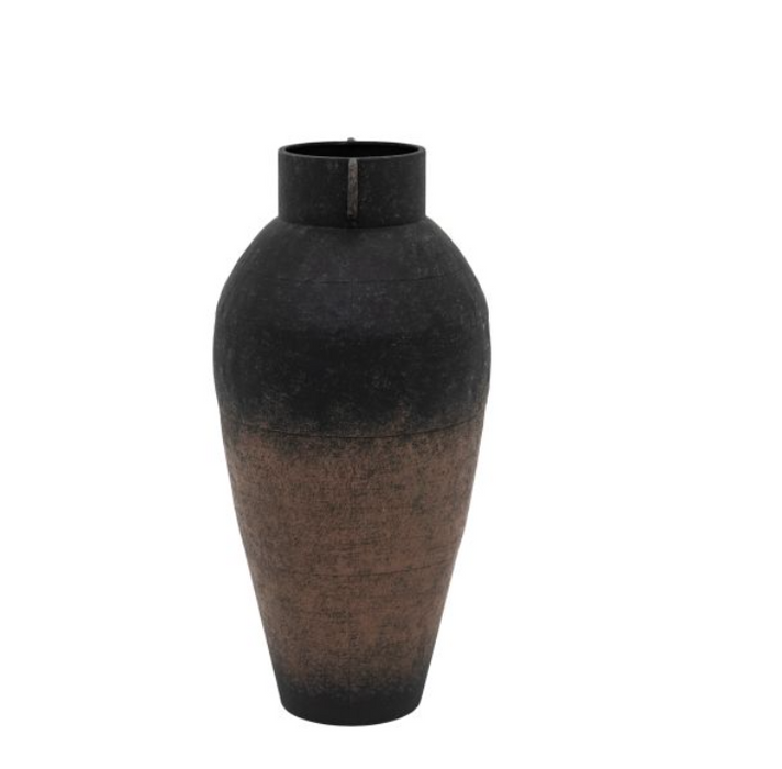 Rustic Black Ombre Metal Floor Vase - Large