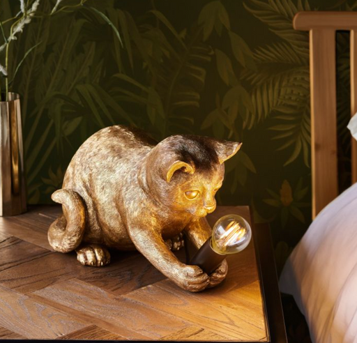 Kitten Vintage Gold Table Lamp 