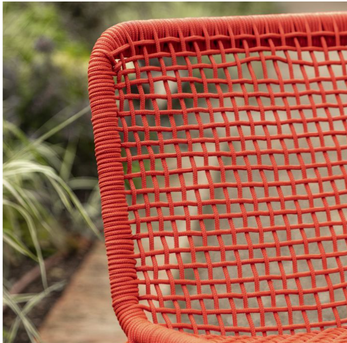 Crofton Garden Lounge Chair & Footstool, Orange Woven Rope & Metal ( Due Back In 28/01/25 )