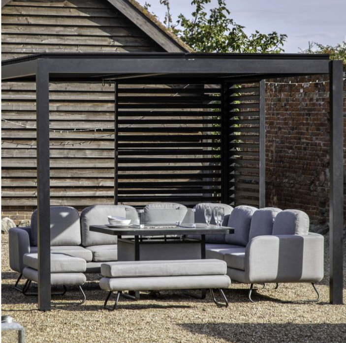 Messina Pergola Louvre Screen Small Black