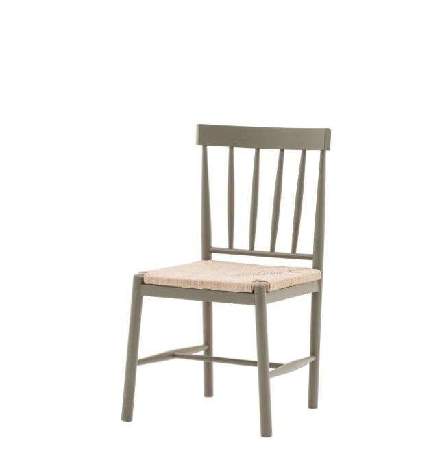 Stockton Farmhouse Dining Chair in Beige Wood & Woven Rope Seat (Set of 2)