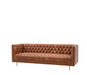 Lagano 3 Seater Button Sofa in Antique Brown Leather