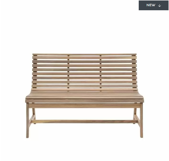 Kerrington Outdoor Garden Bench, Natural Slatted Wood ( Due Back In 22/01/25 )