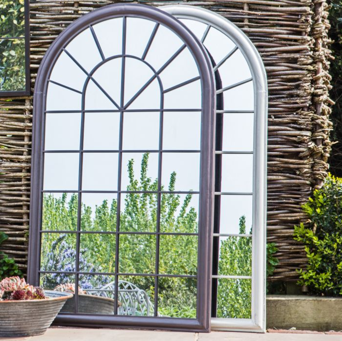 Orlanda Outdoor Garden Arched Window Mirror