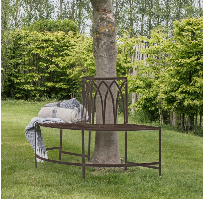 Beecham Outdoor Half Tree Bench Seat, Ember, Metal ( Due Back In 28/01/25 )