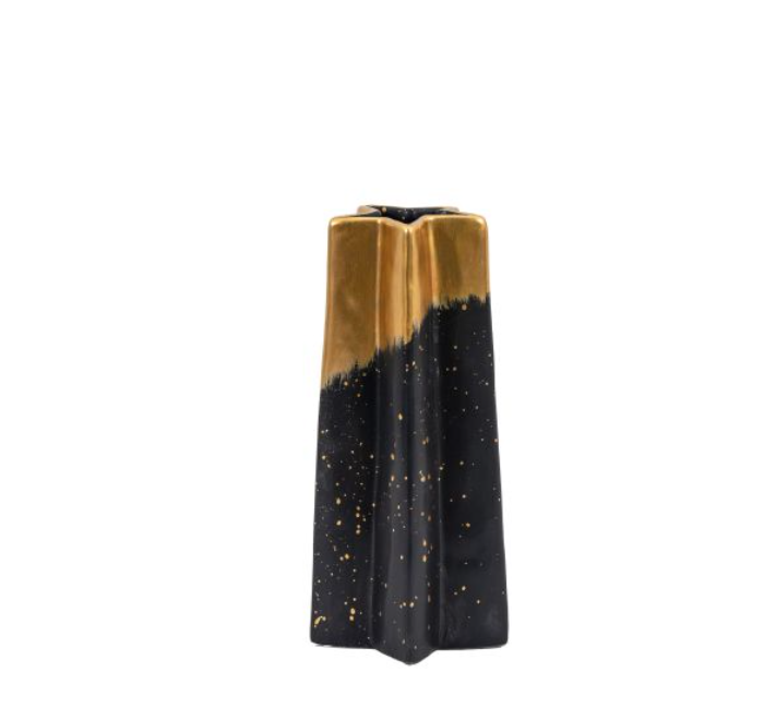 Shooting Star Small Vase Black Gold