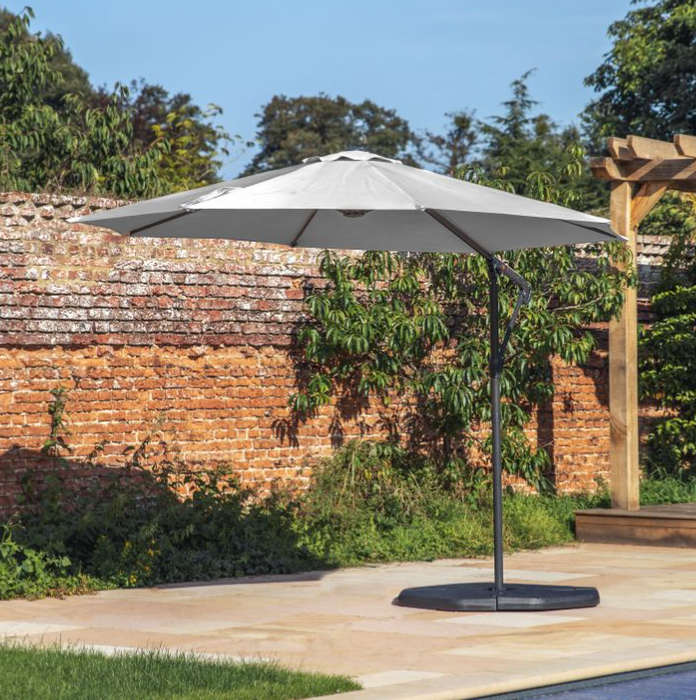 Vazzano Garden Cantilever Parasol, 3m Round, Grey