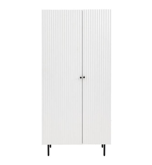 Weston Contemporary White Vertical Scalloped Wardrobe