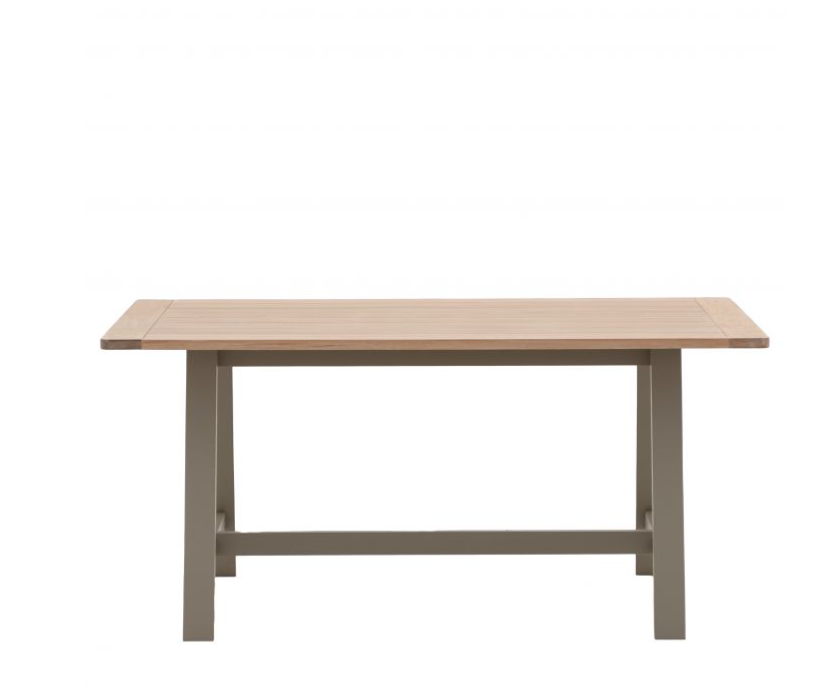 Salisbury Trestle Dining Table In Natural wood & Prairie