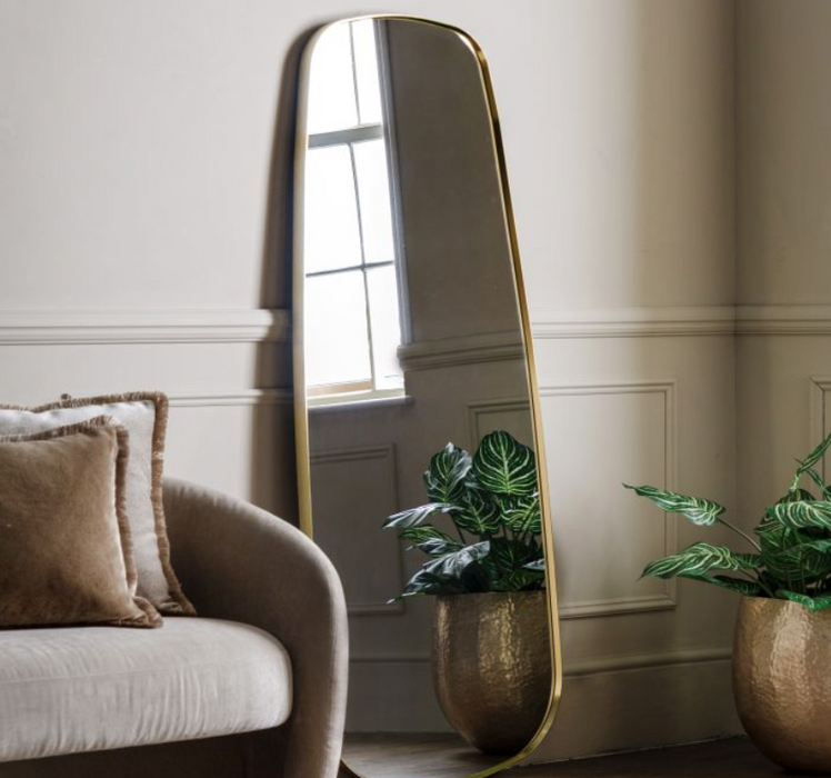 Holworth Organic-Shaped Gold Leaner Mirror