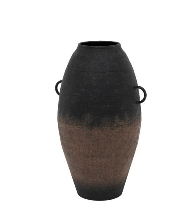 Rustic Black Ombre Metal Floor Vase - Small