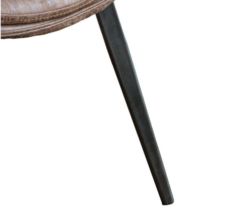 Christchurch Brown Leather Dining Chair with Metal Legs