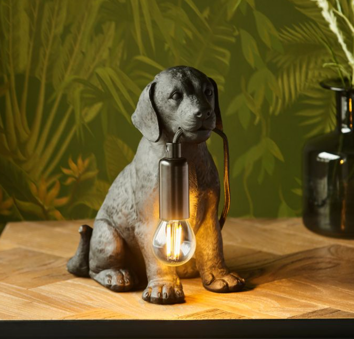 Labrador Puppy  Black Table Lamp ( Due Back In 23/01/25 )