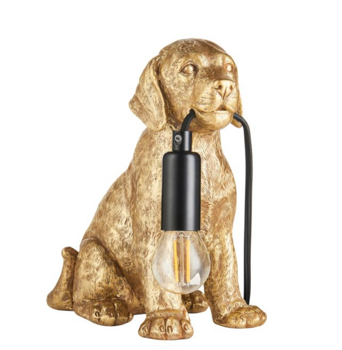 Labrador Puppy  Gold Table Lamp ( Due Back In 28/12/24 )