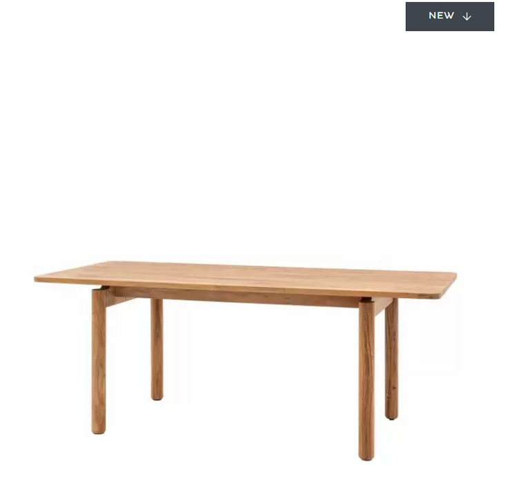 Hanako Dining Table, Natural Acadia Wood, Rectangular