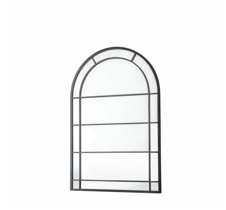 Pinden Outdoor Garden Window Mirror, Black Metal ( Due Back In 08/12/24 )