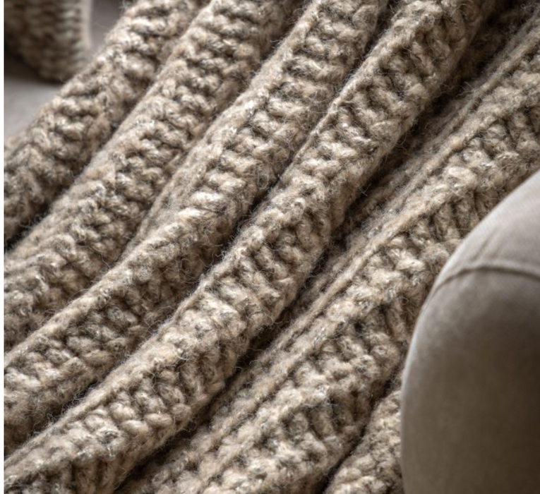 Luxury Melange Knit Oatmeal Throw