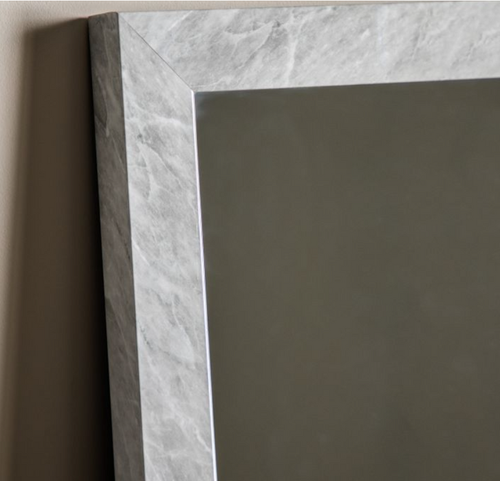 Romano Marble Design Wrapped Grey Leaner Mirror Large