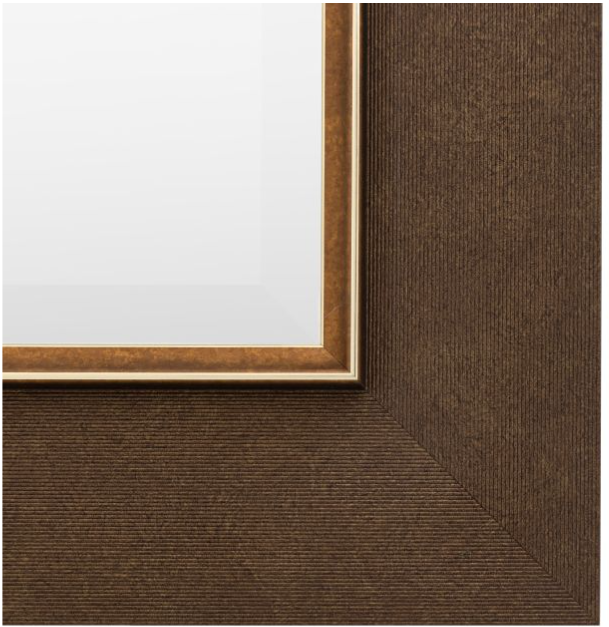 Contemporary Bronze Wooden Square Wall Mirror