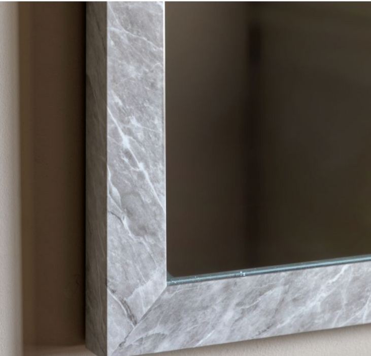 Romano Marble Design Wrapped Rectangular Mirror Small