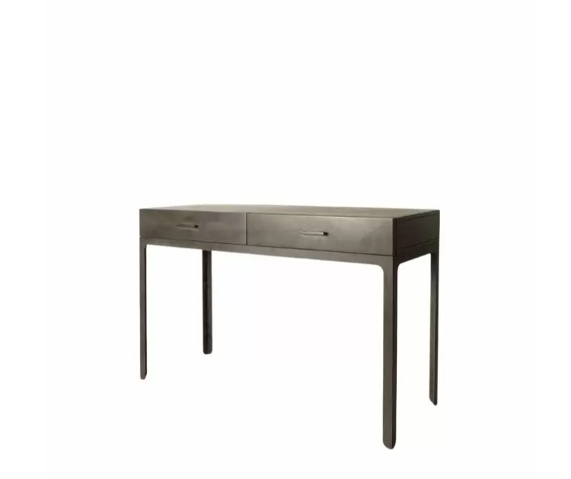 Outridge Modern Dark Grey 2 Drawer Metal Desk