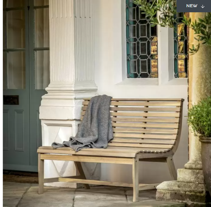 Kerrington Outdoor Garden Bench, Natural Slatted Wood ( Due Back In 22/01/25 )